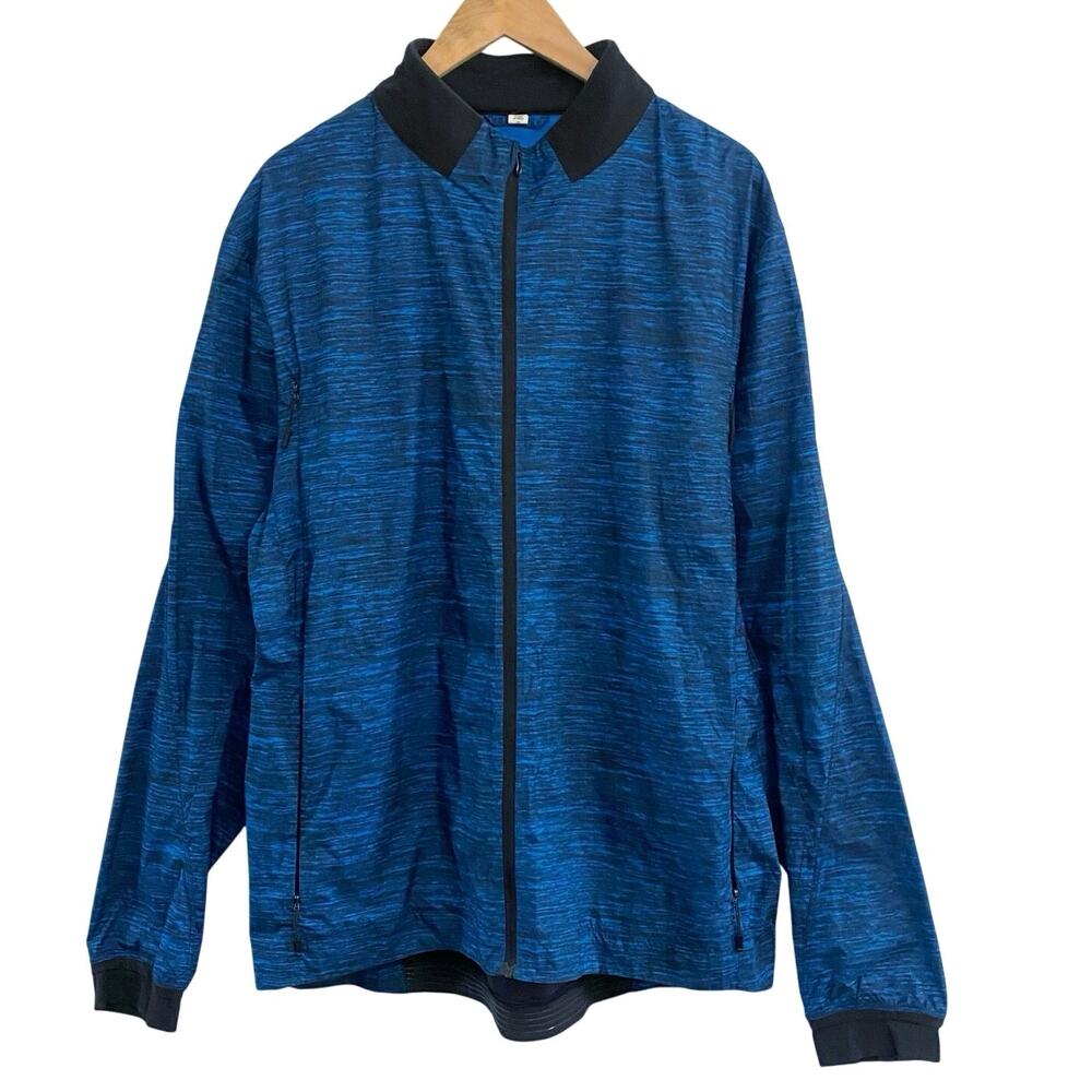 Lululemon Surge Jacket Oki Heathered Print Black Blue Mens Size XL Athletic